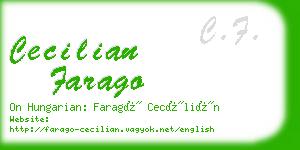 cecilian farago business card